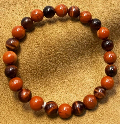 Powerful Protection Bracelet – Red Tiger Eye & Natural Stone Healing Bracelet