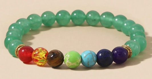 7 Chakra and Green Aventurine Bracelet