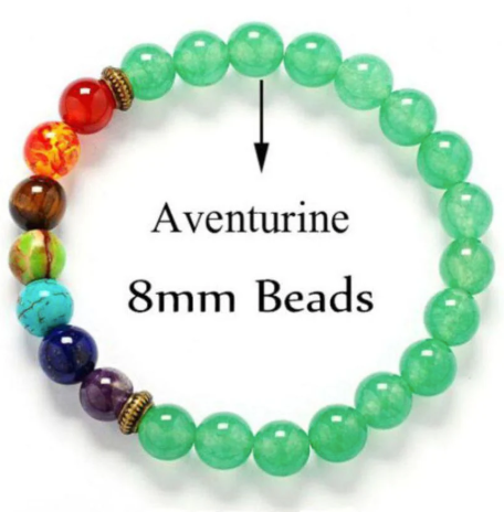 7 Chakra and Green Aventurine Bracelet