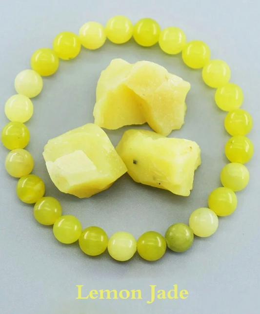 Natural Lemon Jade Beaded Bracelet – Available in 8mm and 10mm Sizes