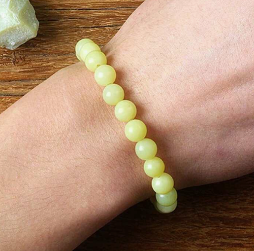 Natural Lemon Jade Beaded Bracelet – Available in 8mm and 10mm Sizes