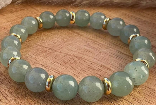 Green Aventurine Good Luck Bracelet – 10mm Beads for Prosperity & Positive Energy
