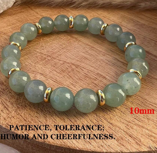 Green Aventurine Good Luck Bracelet – 10mm Beads for Prosperity & Positive Energy