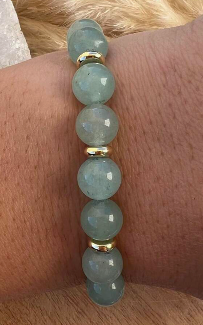 Green Aventurine Good Luck Bracelet – 10mm Beads for Prosperity & Positive Energy