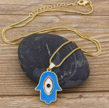 Evil Eye Necklace – Made in Turkey (Red or Blue)