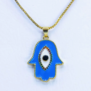 Evil Eye Necklace – Made in Turkey (Red or Blue)