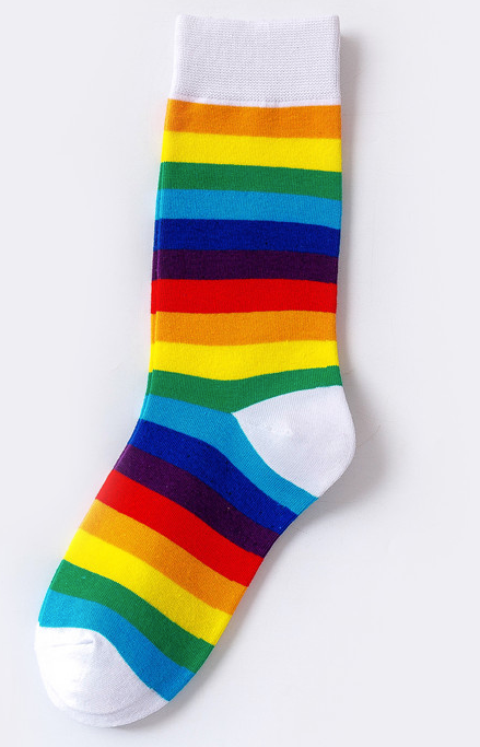 LGBTQ+ Pride Rainbow Crew Socks – For Every Identity | One Size Fits Most | Black or White | Pride Gift Socks