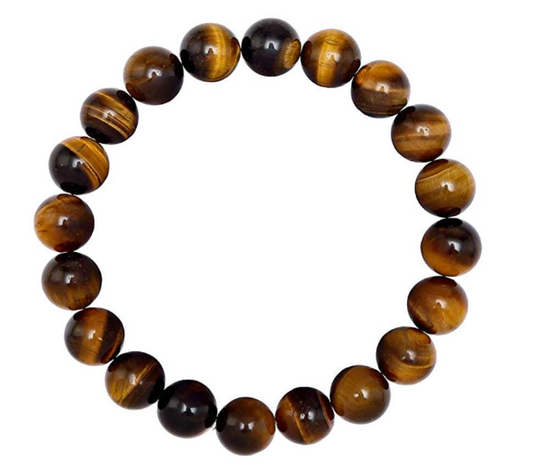 Natural Tiger Eye Beaded Bracelet – Stone of Prosperity, Courage, and Protection