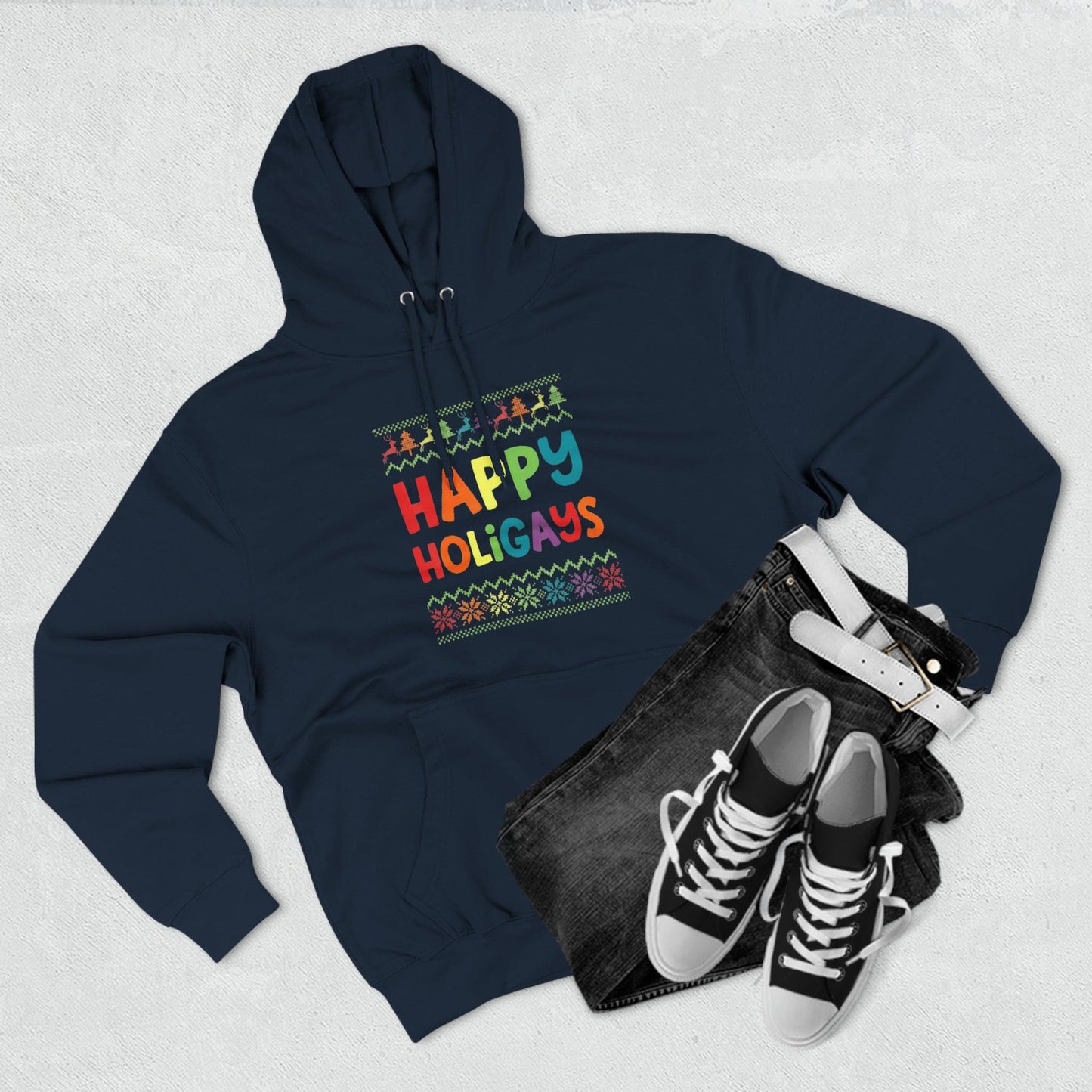 Happy Holigays Pullover Hoodie - Wicked Naughty Apparel