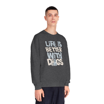 Life is Better With Dogs - NuBlend® Crewneck Sweatshirt - Wicked Naughty Apparel