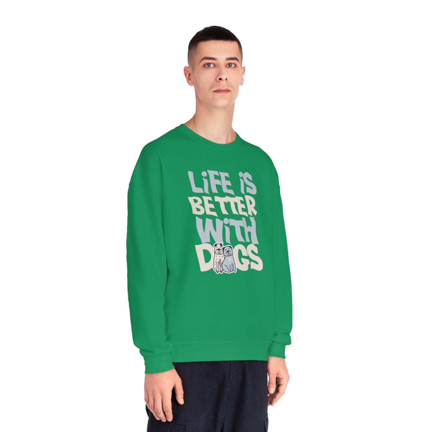 Life is Better With Dogs - NuBlend® Crewneck Sweatshirt - Wicked Naughty Apparel