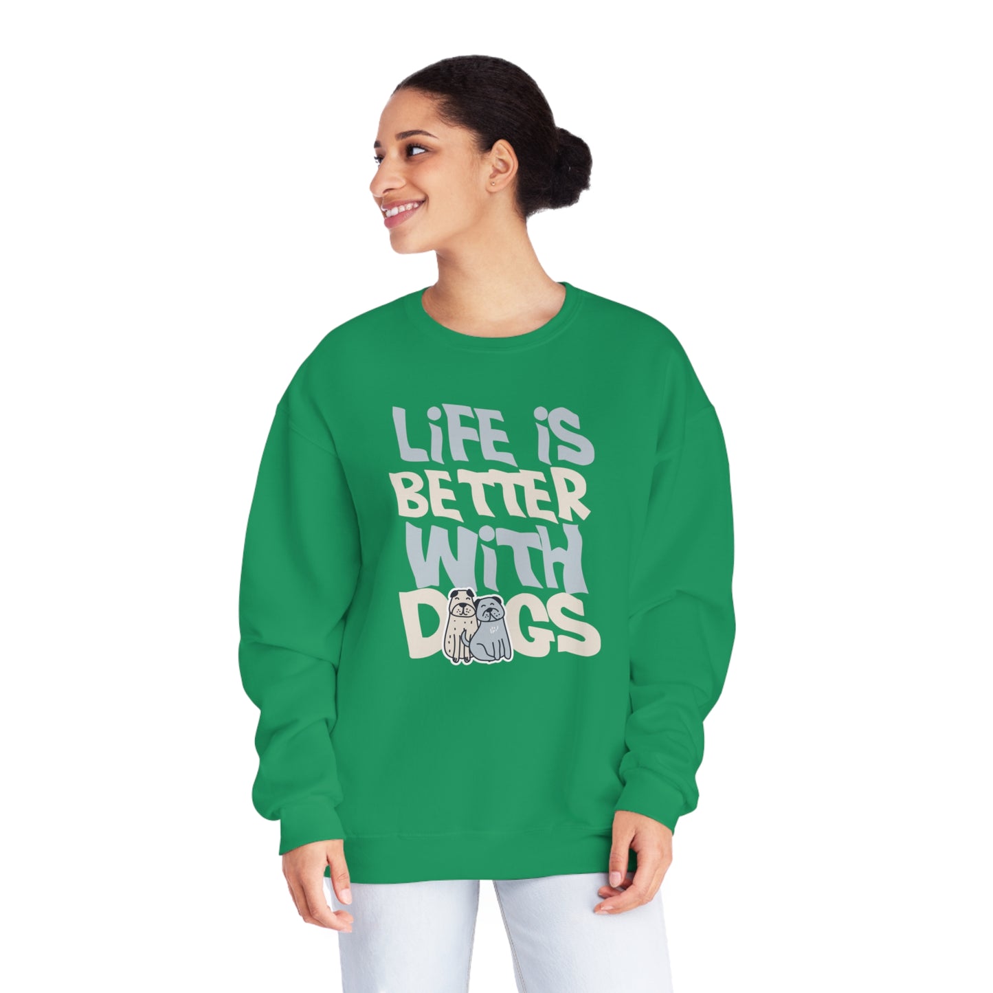 Life is Better With Dogs - NuBlend® Crewneck Sweatshirt - Wicked Naughty Apparel