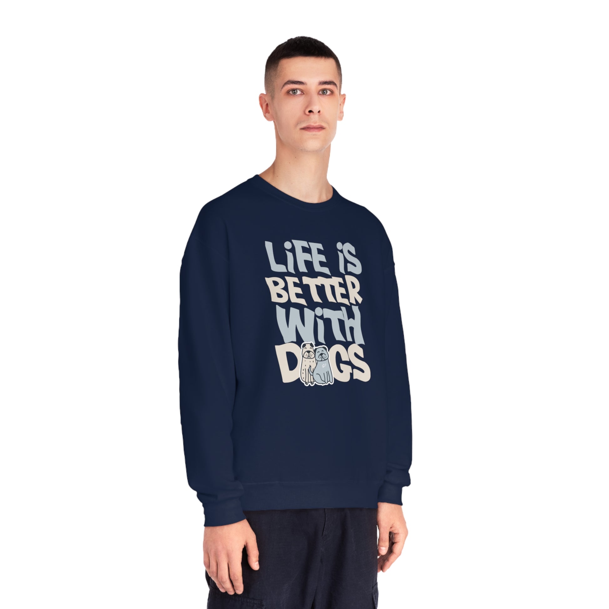 Life is Better With Dogs - NuBlend® Crewneck Sweatshirt - Wicked Naughty Apparel