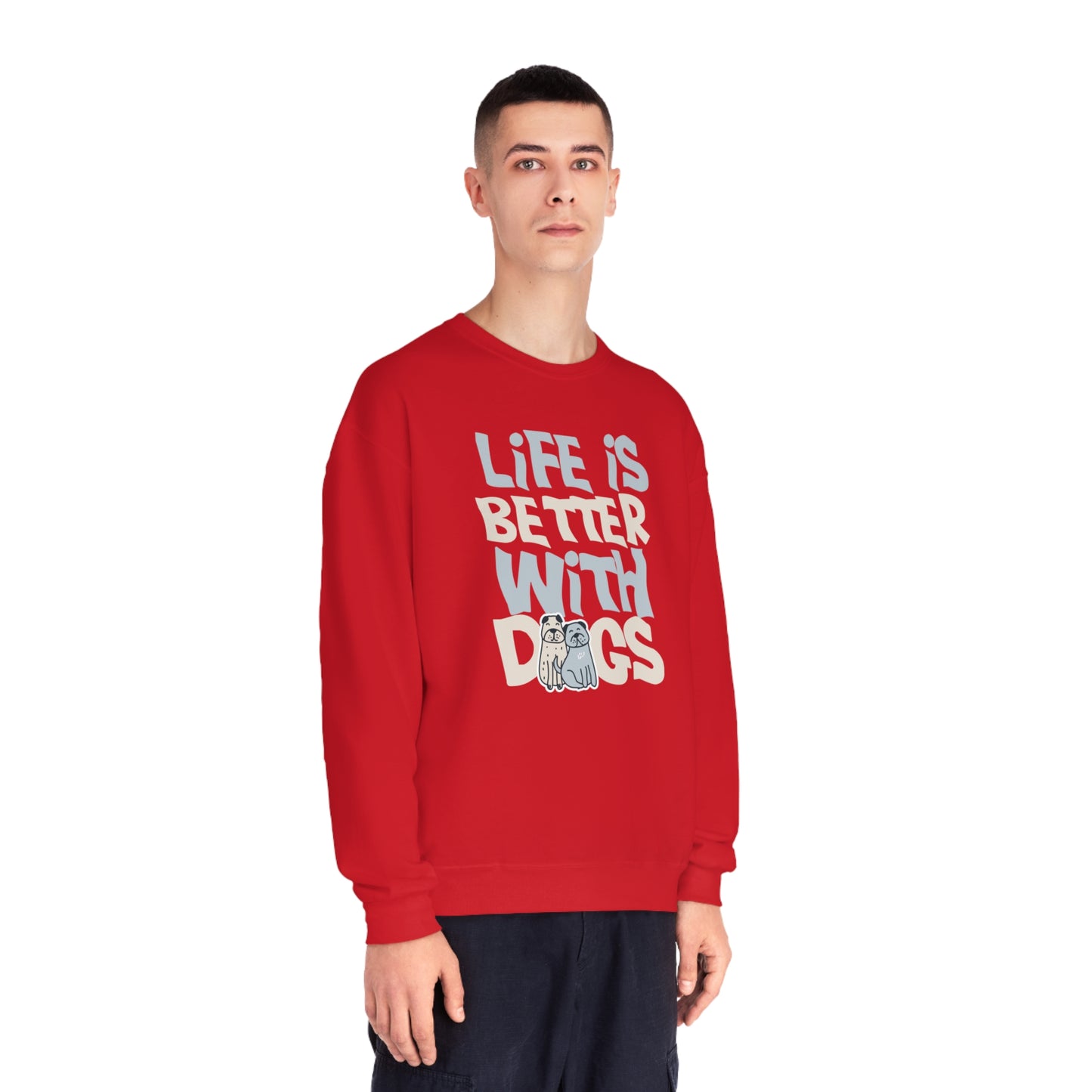 Life is Better With Dogs - NuBlend® Crewneck Sweatshirt - Wicked Naughty Apparel