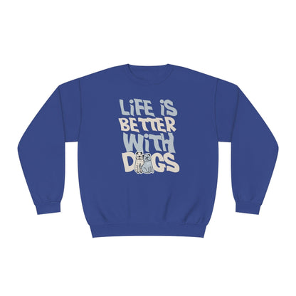 Life is Better With Dogs - NuBlend® Crewneck Sweatshirt - Wicked Naughty Apparel