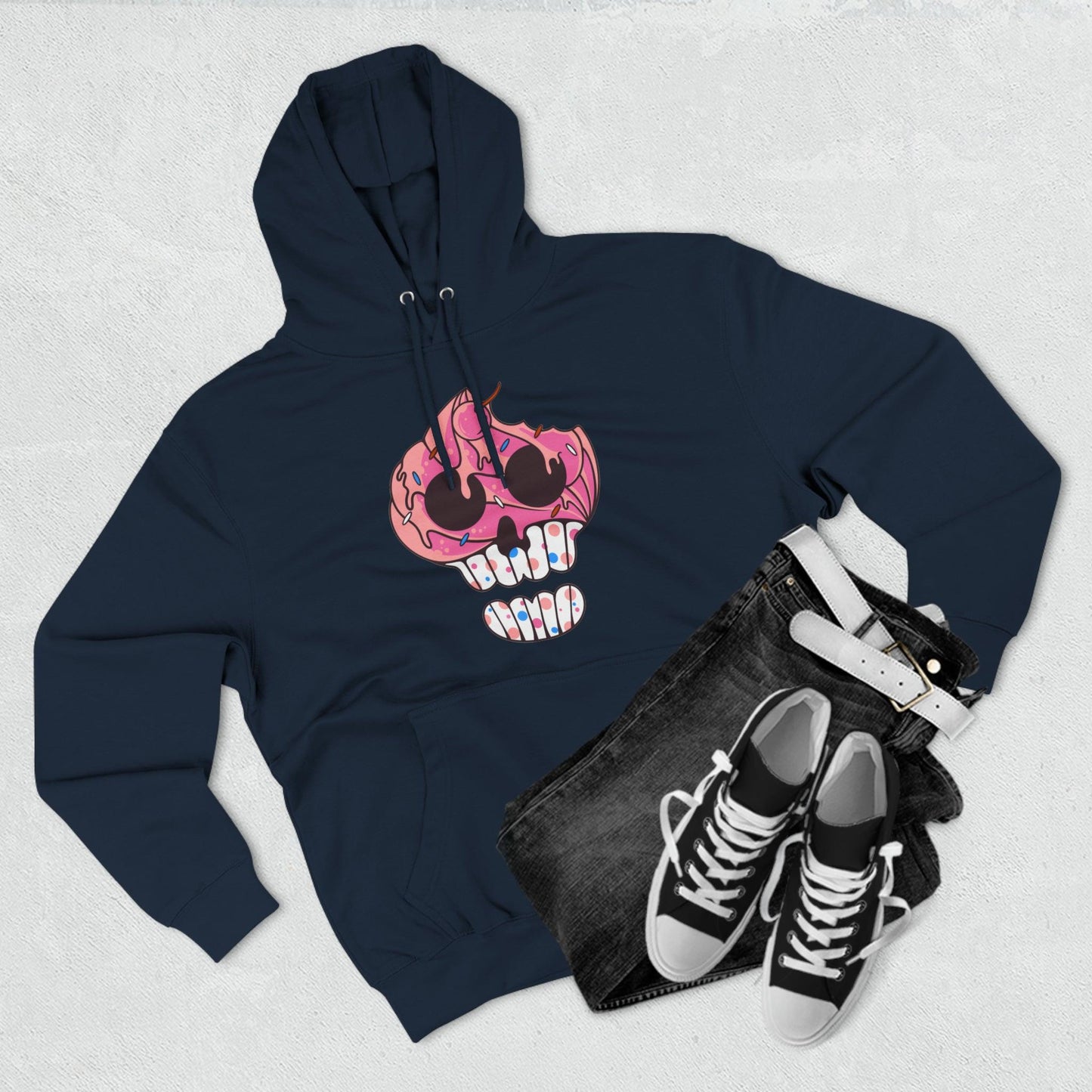 Skull Cupcake - Premium Pullover Hoodie - Wicked Naughty Apparel