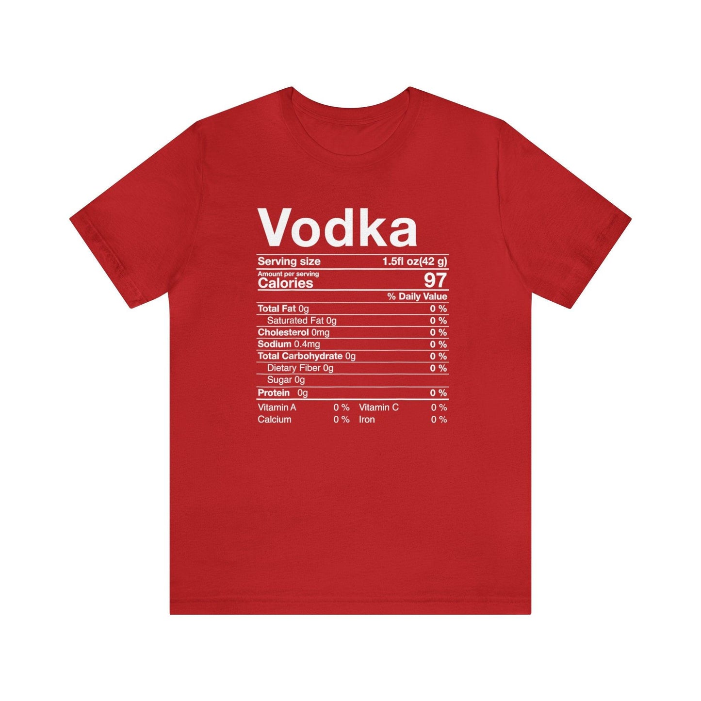 Vodka Nutritional Label - Wicked Naughty Apparel