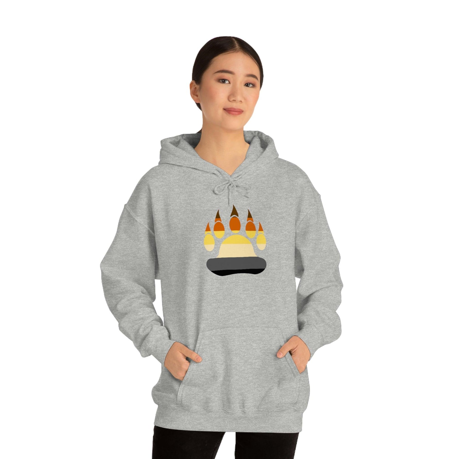 Gay Bear Flag Paw Print - Hoodie - Wicked Naughty Apparel