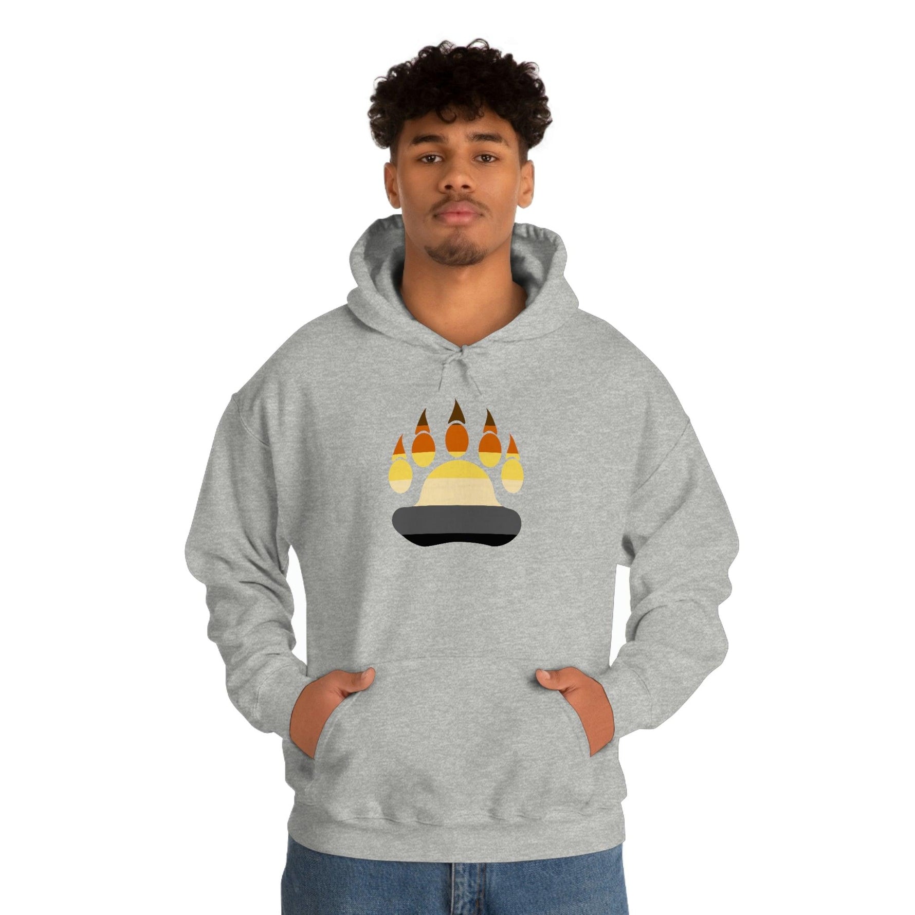 Gay Bear Flag Paw Print - Hoodie - Wicked Naughty Apparel