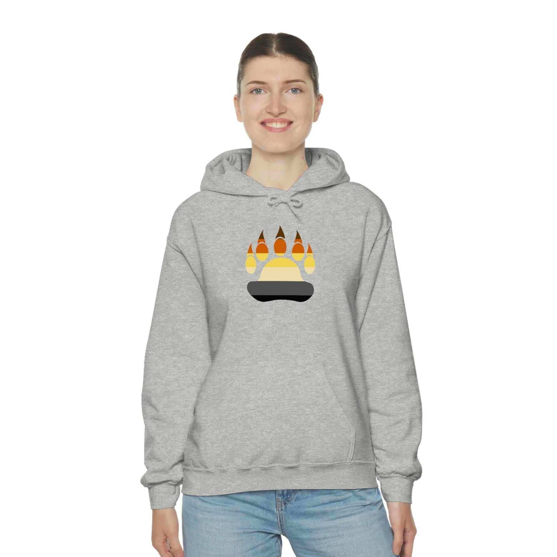 Gay Bear Flag Paw Print - Hoodie - Wicked Naughty Apparel
