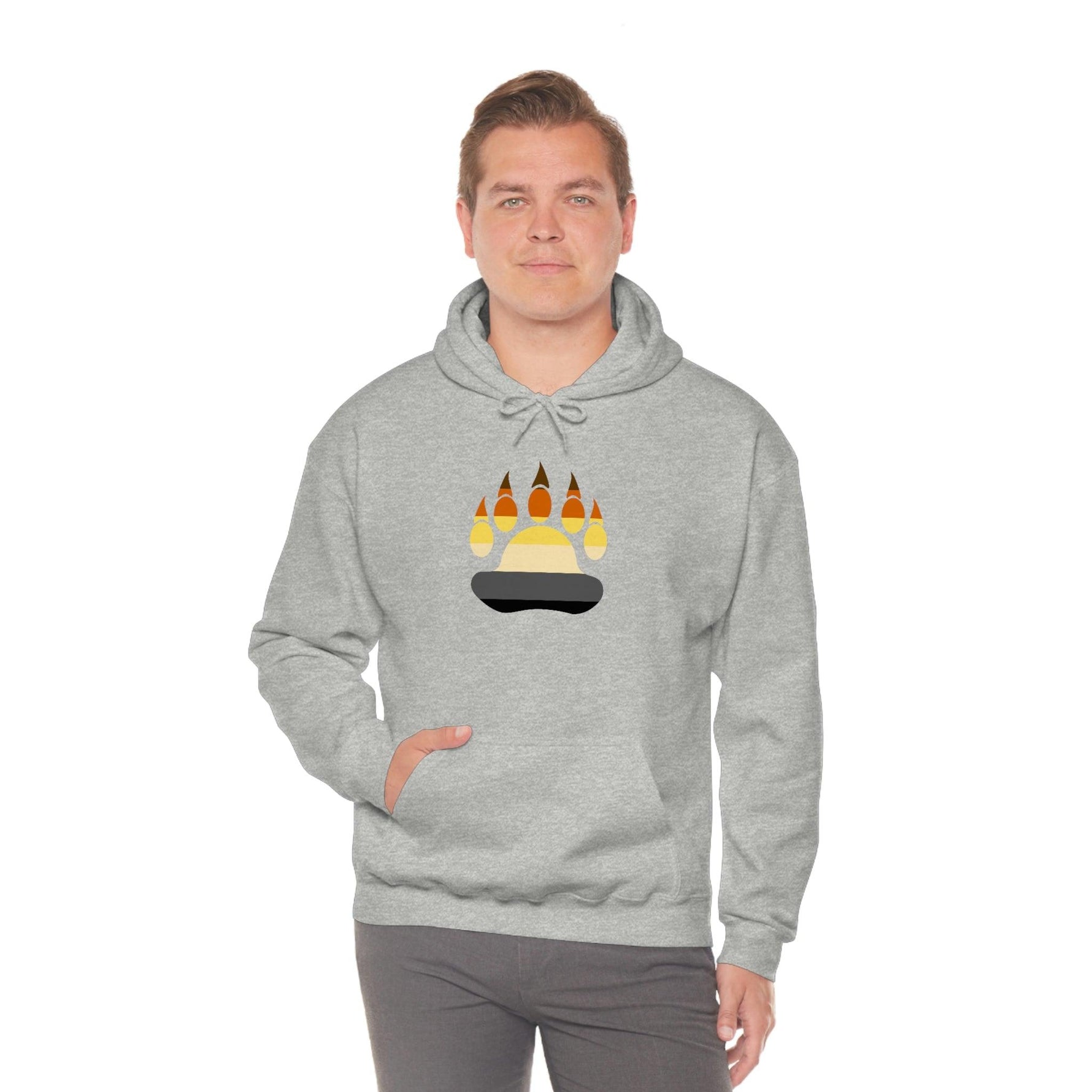 Gay Bear Flag Paw Print - Hoodie - Wicked Naughty Apparel