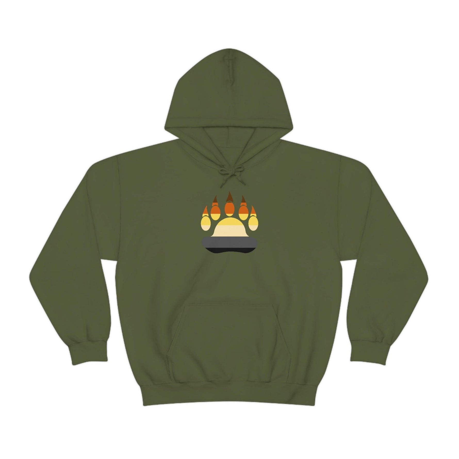 Gay Bear Flag Paw Print - Hoodie - Wicked Naughty Apparel