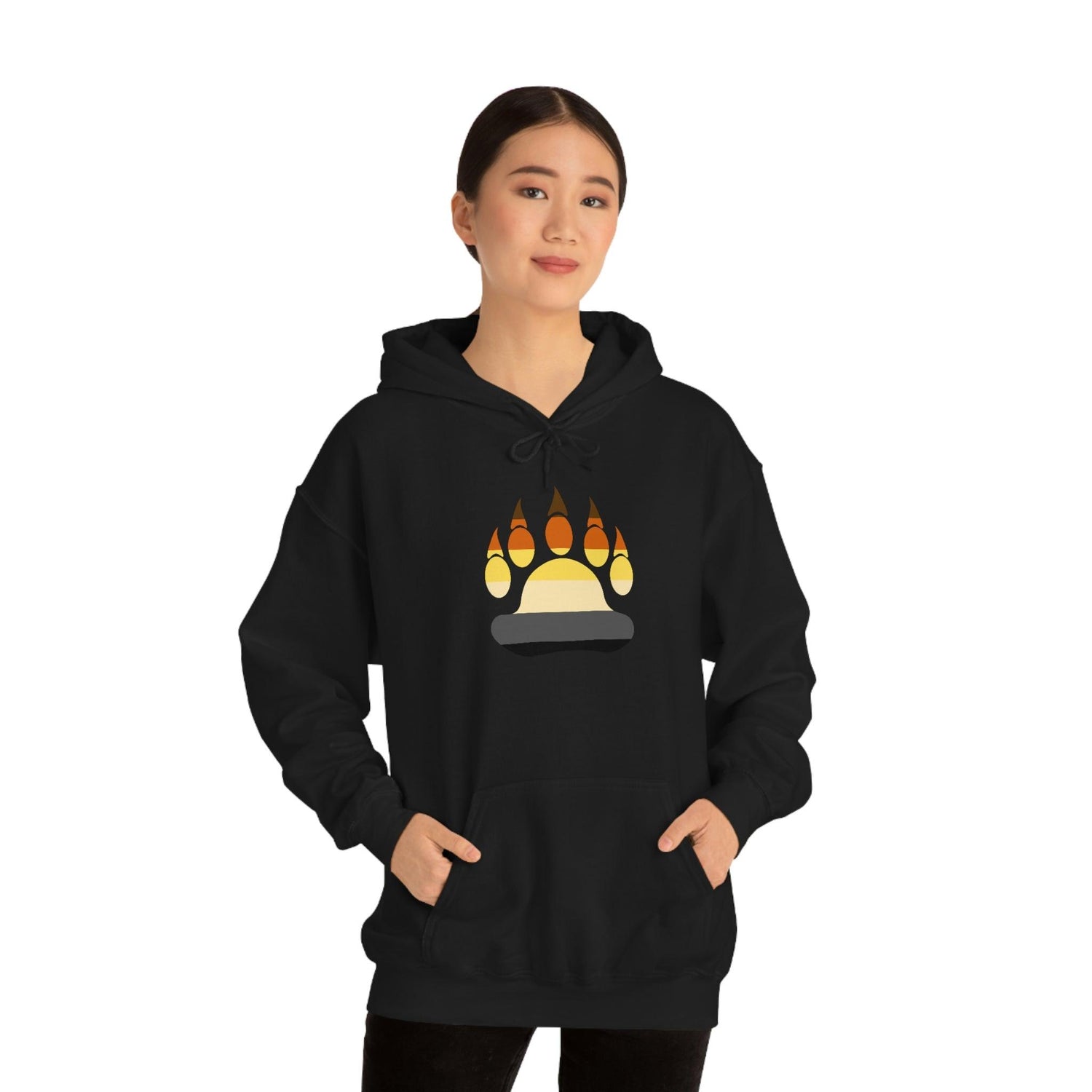 Gay Bear Flag Paw Print - Hoodie - Wicked Naughty Apparel