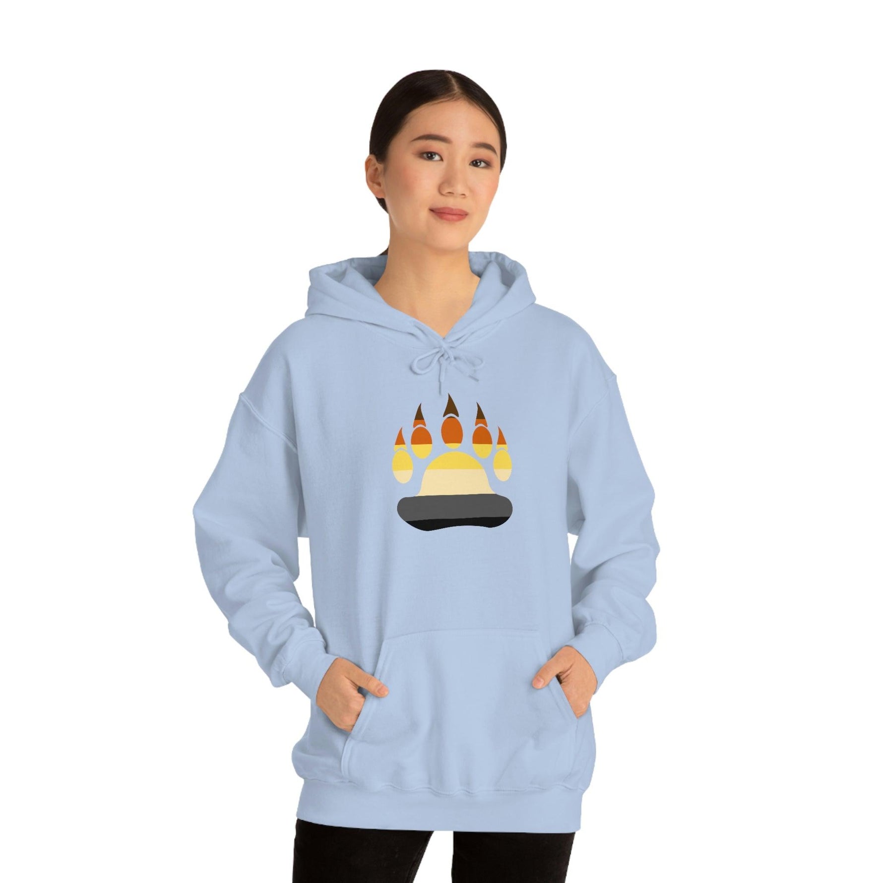 Gay Bear Flag Paw Print - Hoodie - Wicked Naughty Apparel