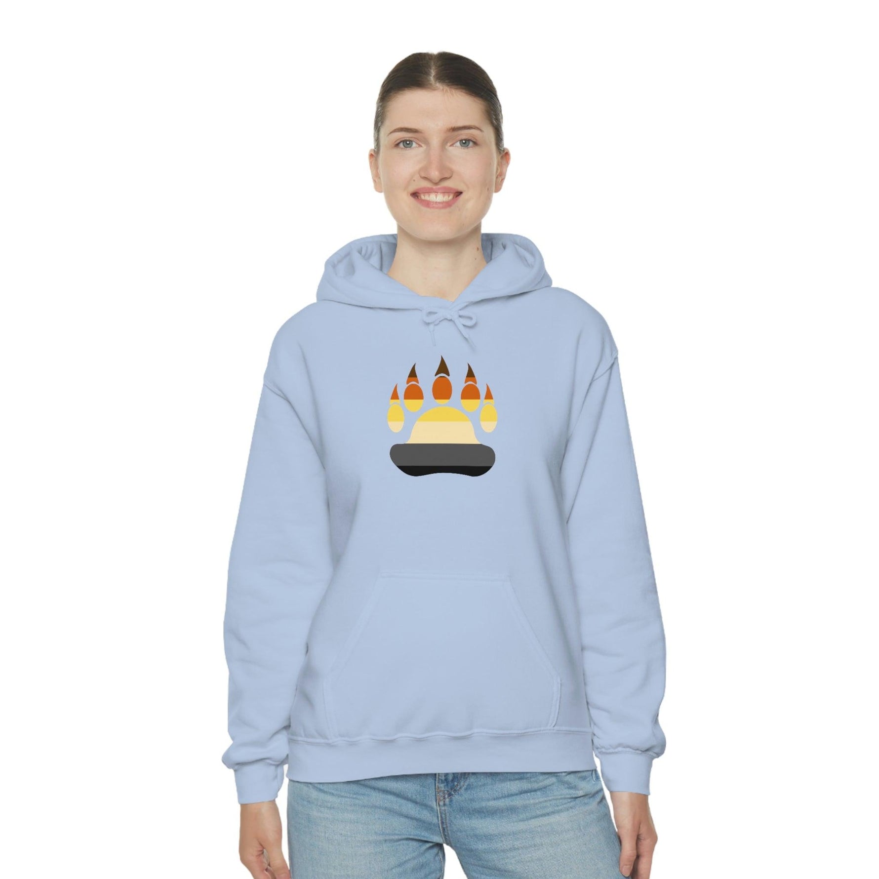 Gay Bear Flag Paw Print - Hoodie - Wicked Naughty Apparel