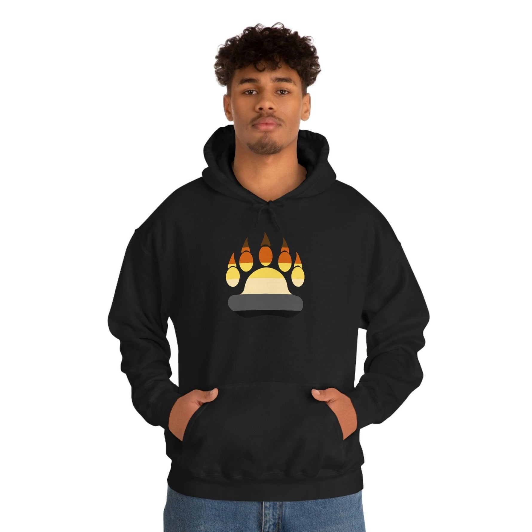 Gay Bear Flag Paw Print - Hoodie - Wicked Naughty Apparel