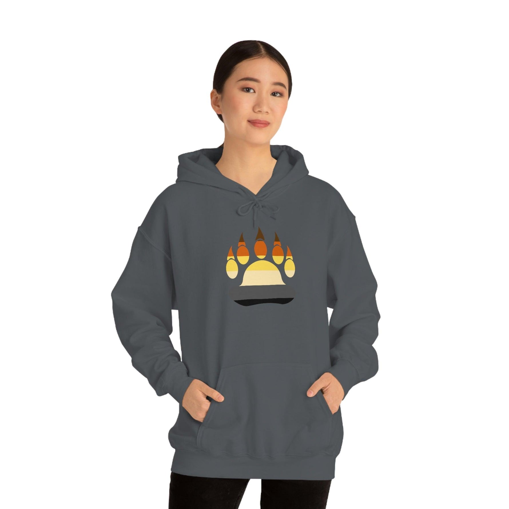 Gay Bear Flag Paw Print - Hoodie - Wicked Naughty Apparel