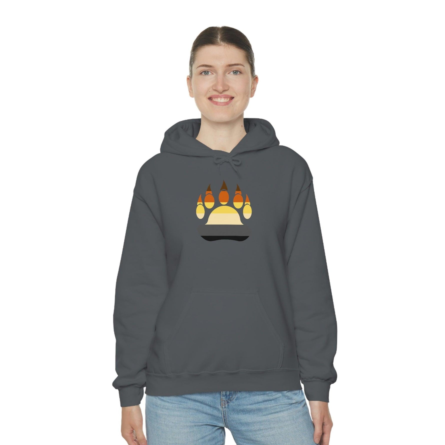 Gay Bear Flag Paw Print - Hoodie - Wicked Naughty Apparel