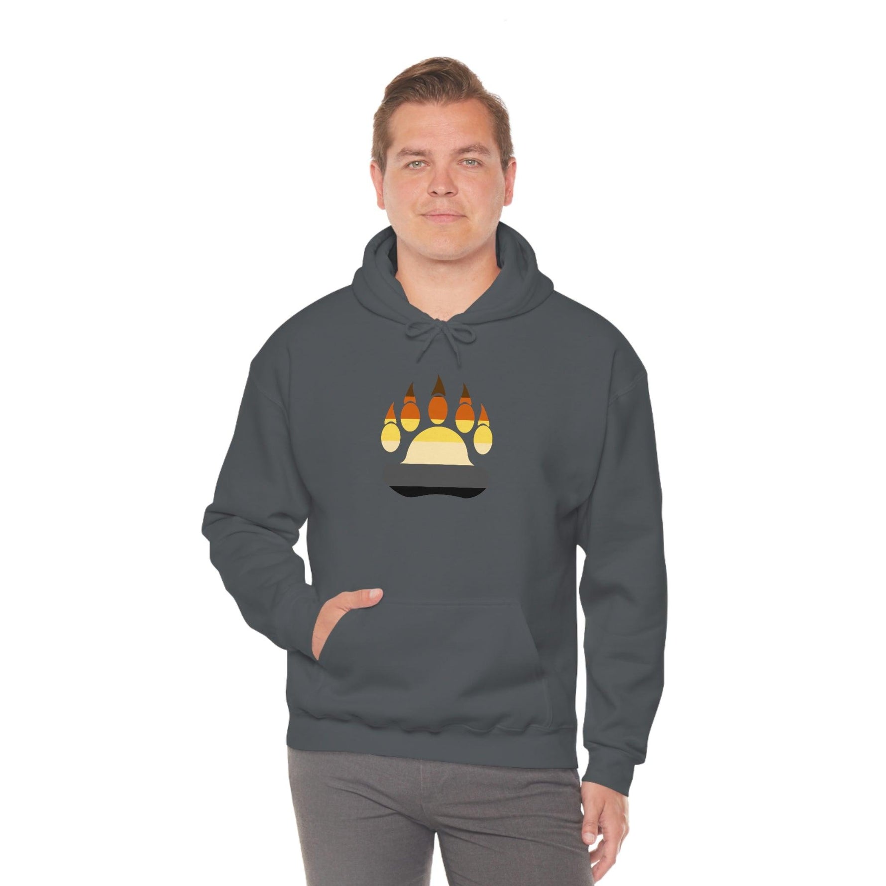 Gay Bear Flag Paw Print - Hoodie - Wicked Naughty Apparel