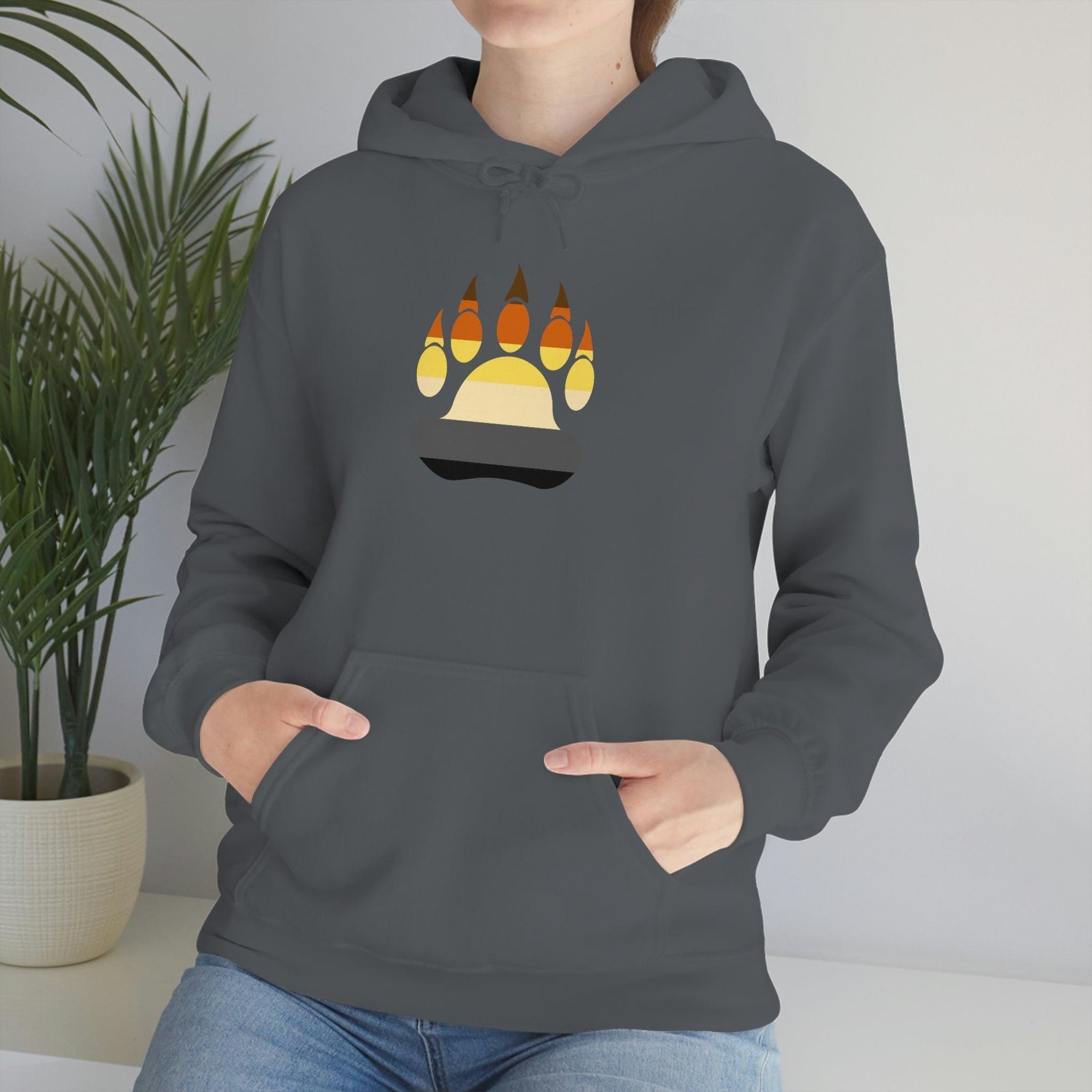 Gay Bear Flag Paw Print - Hoodie - Wicked Naughty Apparel
