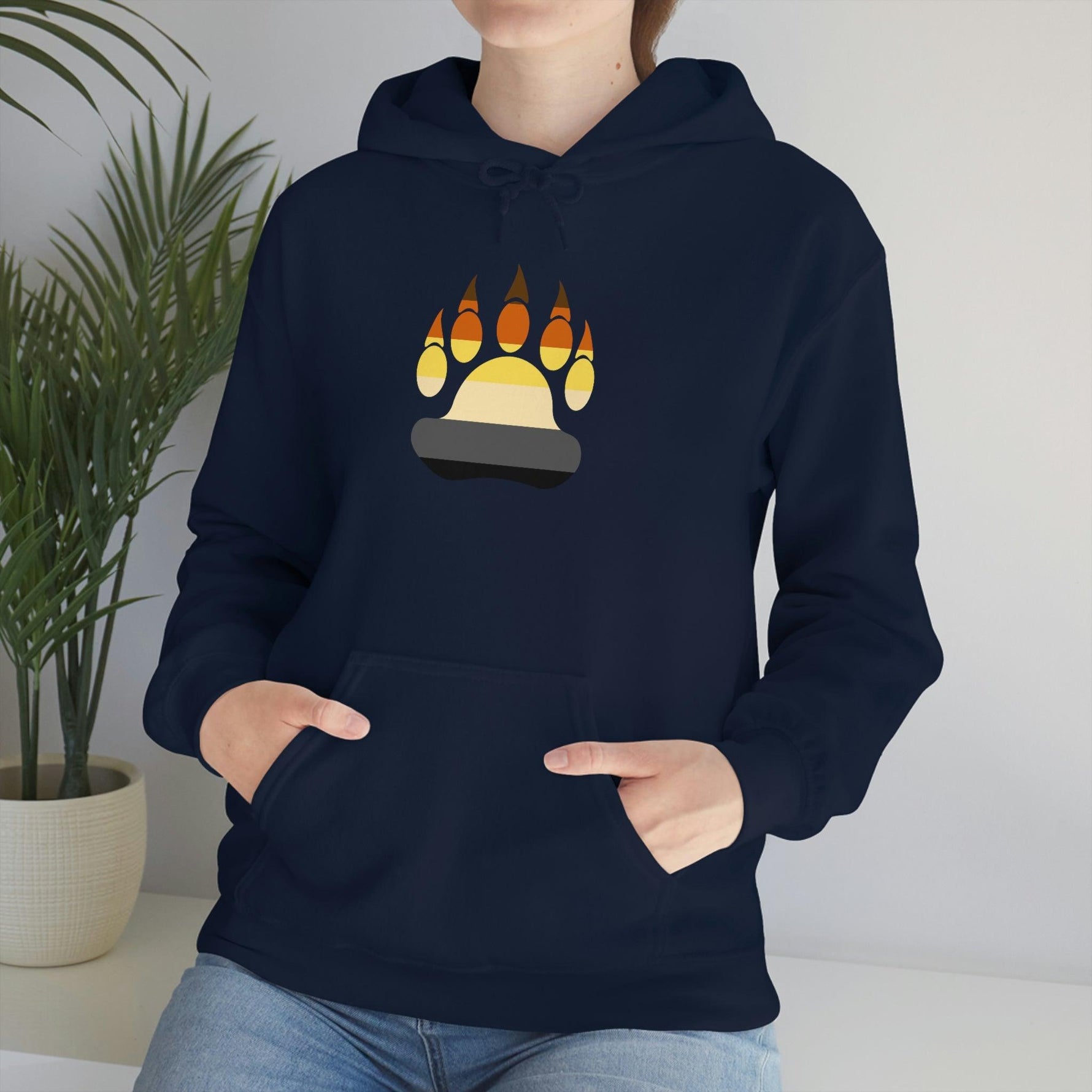 Gay Bear Flag Paw Print - Hoodie - Wicked Naughty Apparel
