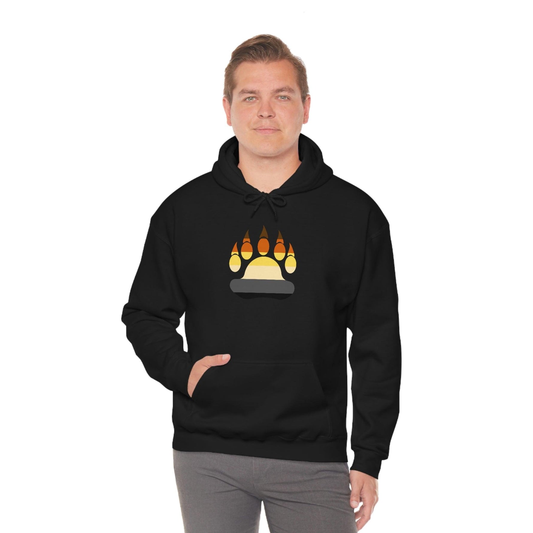 Gay Bear Flag Paw Print - Hoodie - Wicked Naughty Apparel