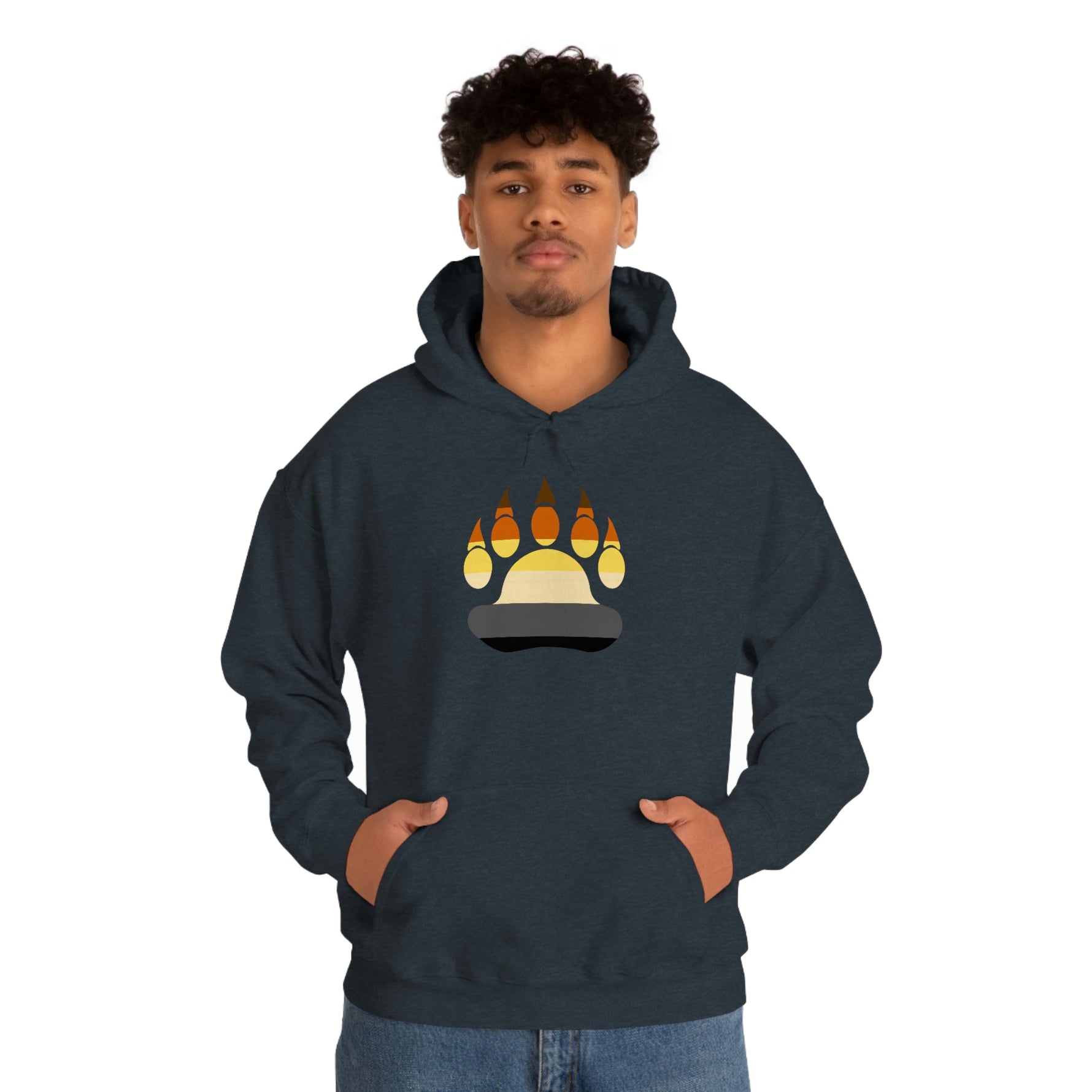 Gay Bear Flag Paw Print - Hoodie - Wicked Naughty Apparel
