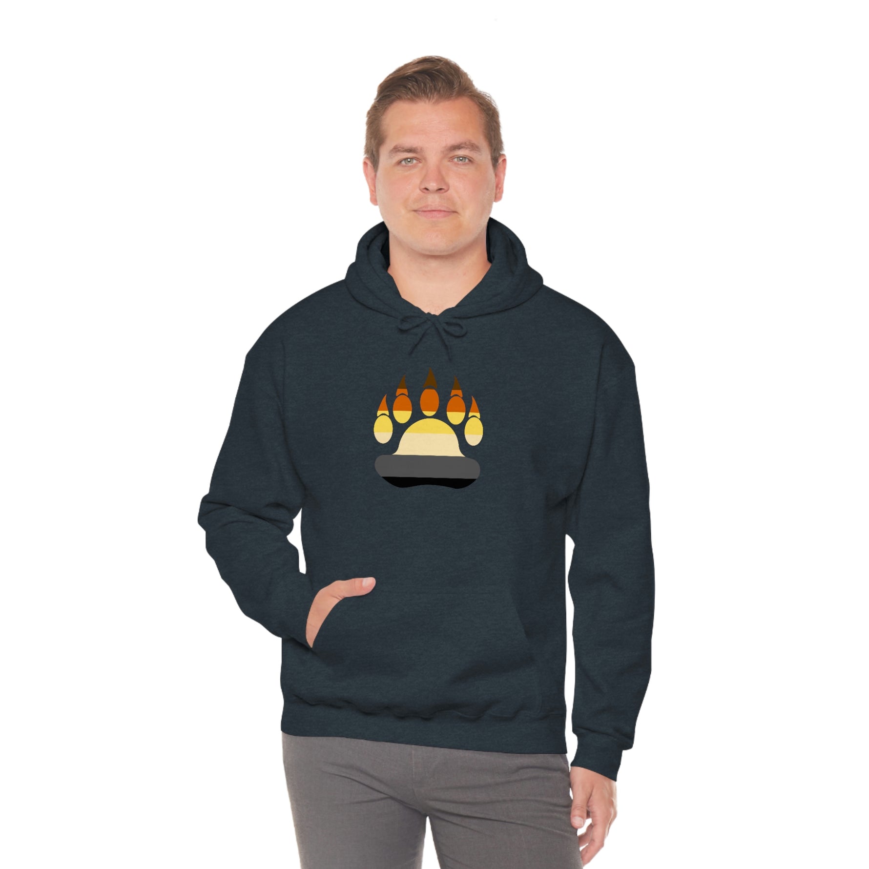 Gay Bear Flag Paw Print - Hoodie - Wicked Naughty Apparel