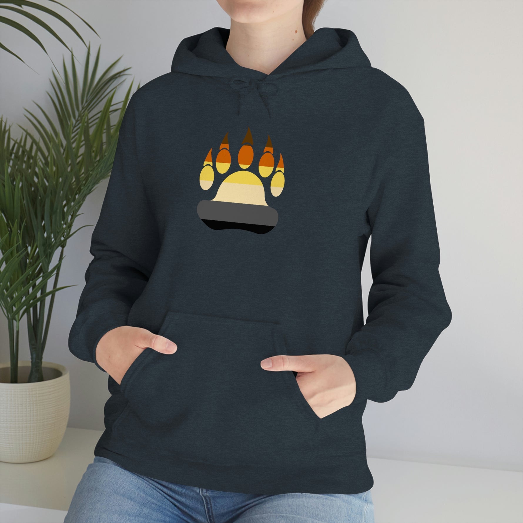 Gay Bear Flag Paw Print - Hoodie - Wicked Naughty Apparel