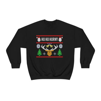 Ho, Ho, Horny - Crewneck Sweatshirt - Wicked Naughty Apparel