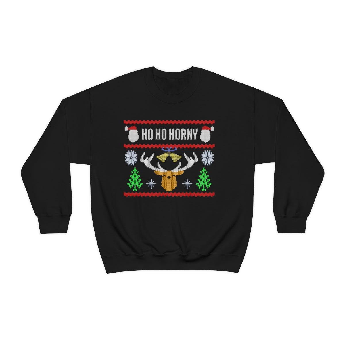 Ho, Ho, Horny - Crewneck Sweatshirt - Wicked Naughty Apparel