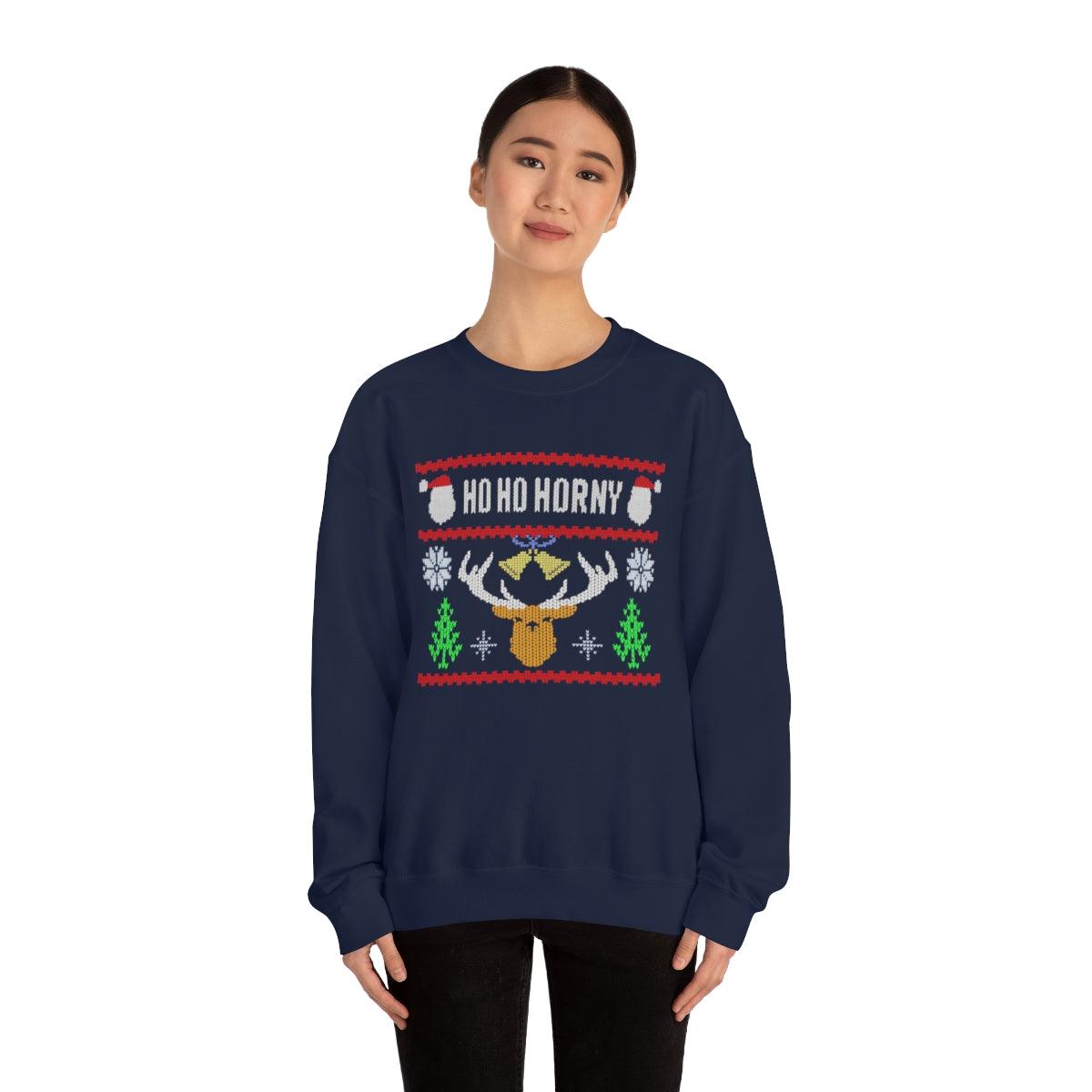 Ho, Ho, Horny - Crewneck Sweatshirt - Wicked Naughty Apparel