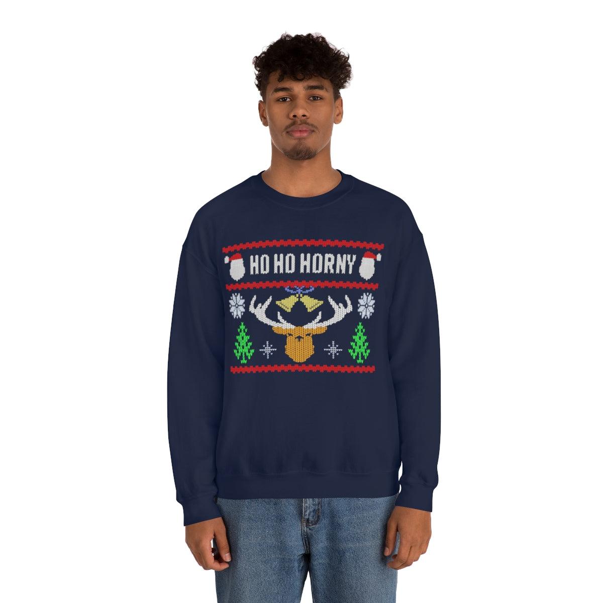 Ho, Ho, Horny - Crewneck Sweatshirt - Wicked Naughty Apparel