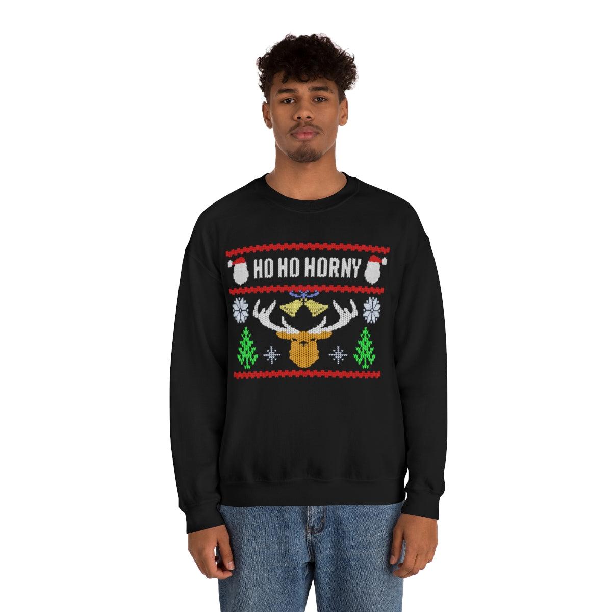 Ho, Ho, Horny - Crewneck Sweatshirt - Wicked Naughty Apparel