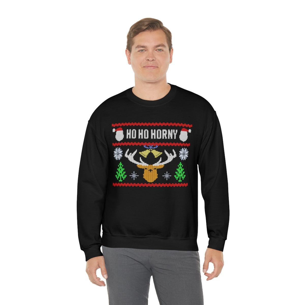 Ho, Ho, Horny - Crewneck Sweatshirt - Wicked Naughty Apparel