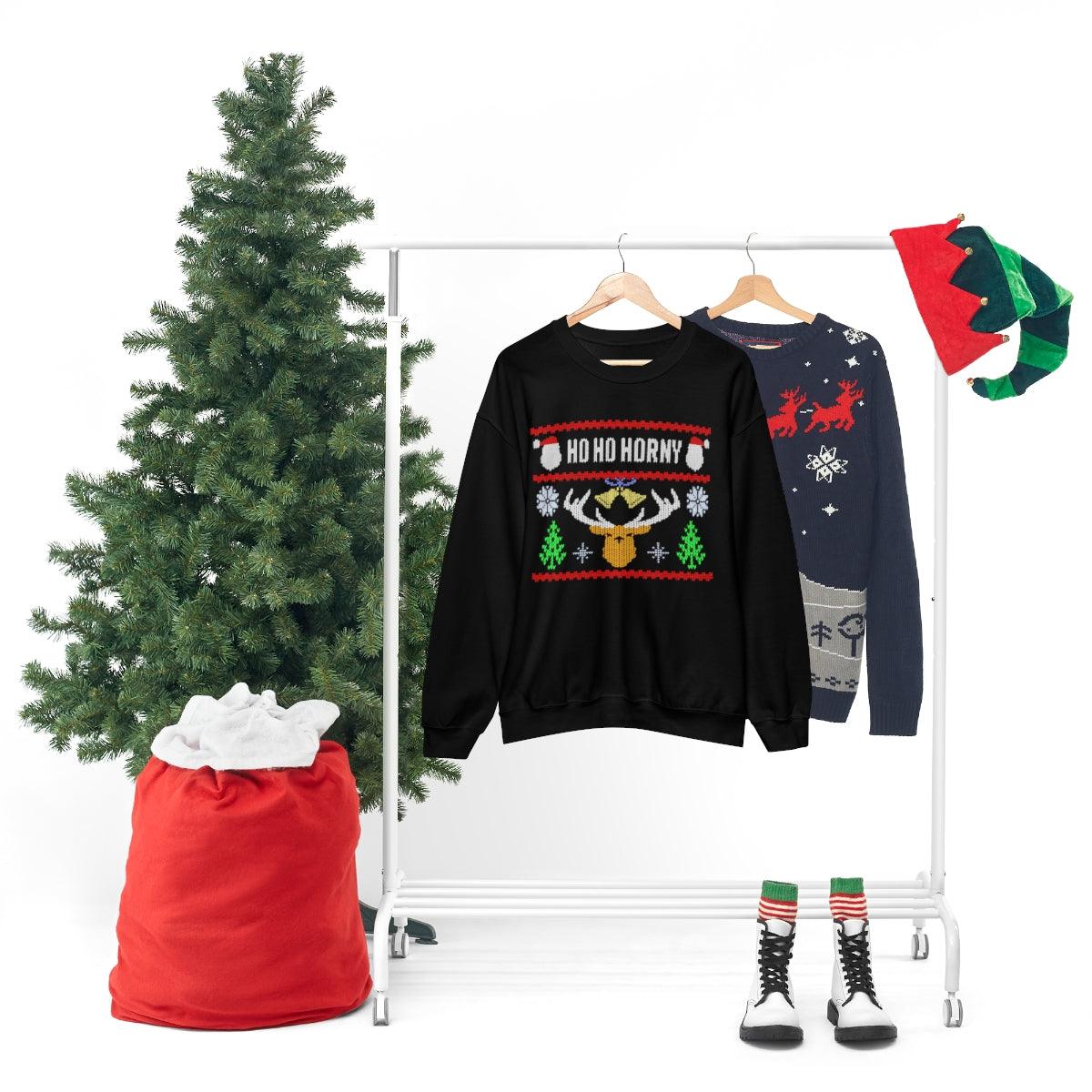 Ho, Ho, Horny - Crewneck Sweatshirt - Wicked Naughty Apparel