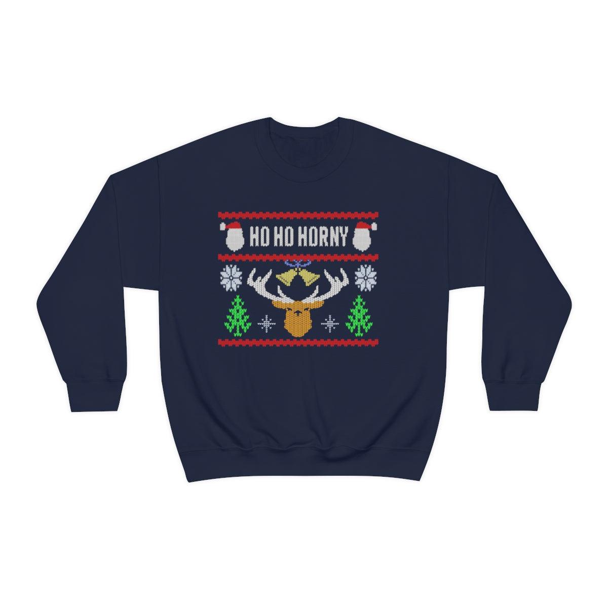 Ho, Ho, Horny - Crewneck Sweatshirt - Wicked Naughty Apparel
