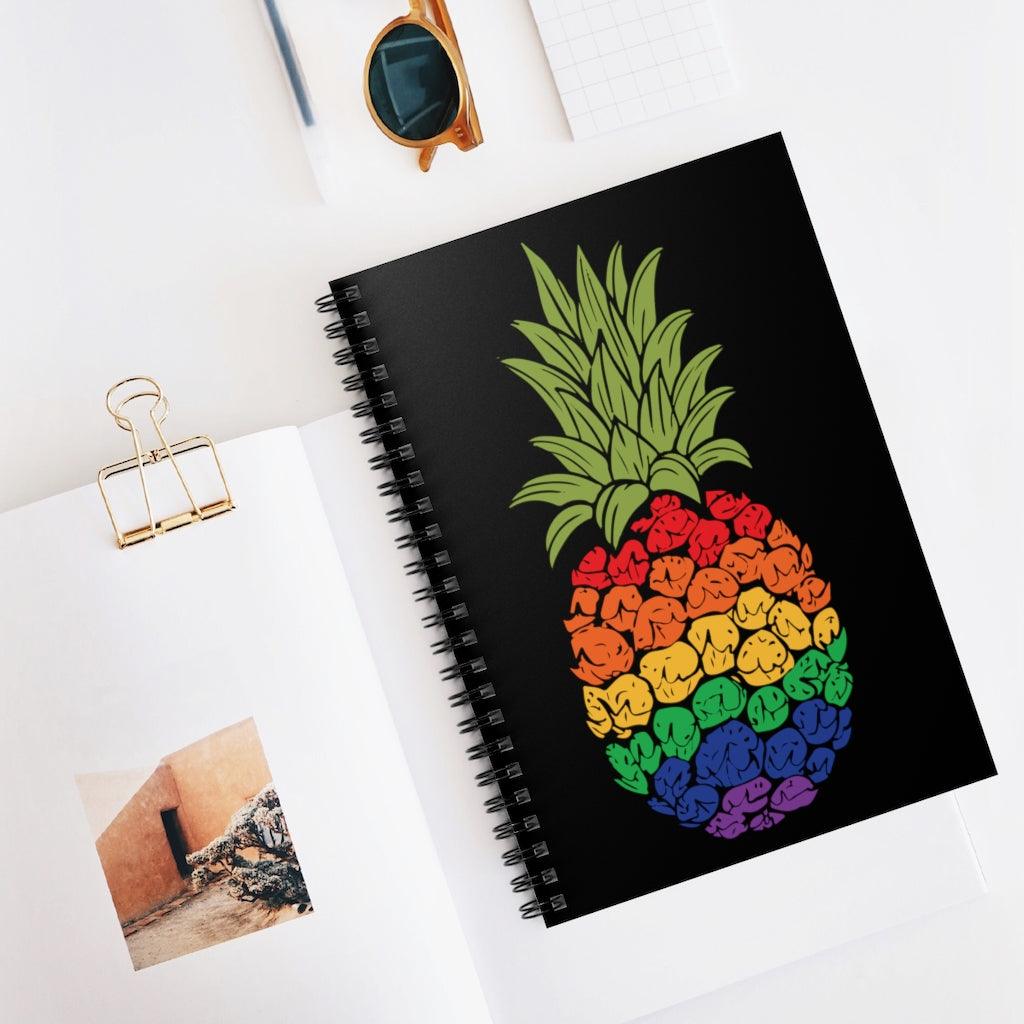 LGBTQ Pineapple Spiral Notebook - Wicked Naughty Apparel