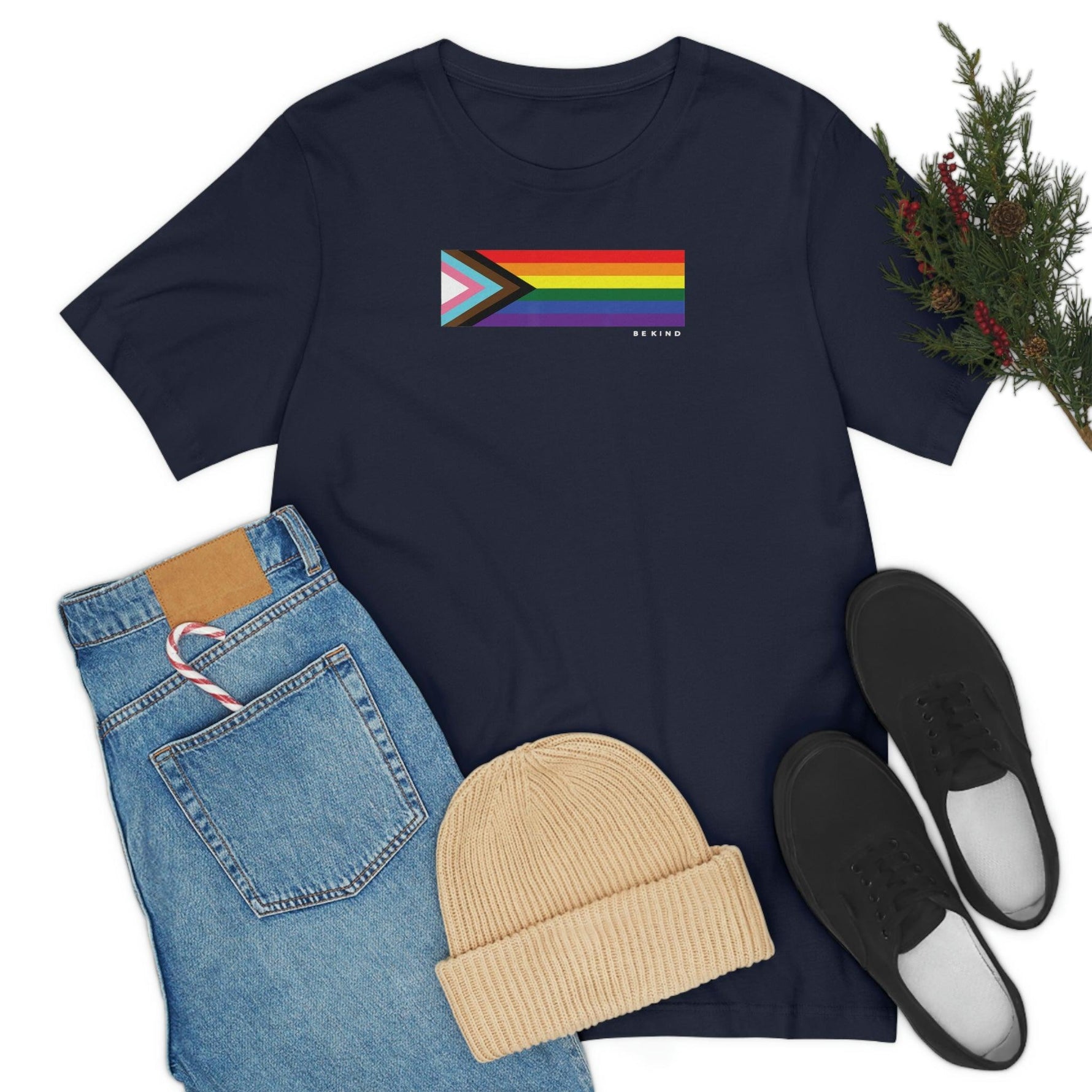 LGBTQ Pride Progress Flag - Be Kind - Wicked Naughty Apparel