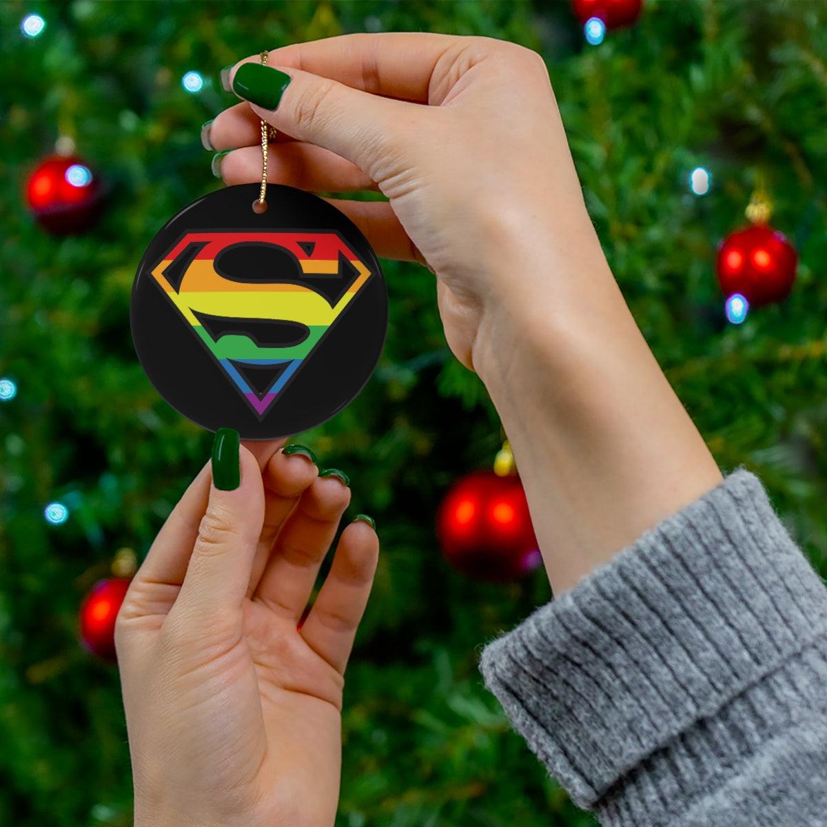 Super Gay Christmas Ornament - Wicked Naughty Apparel